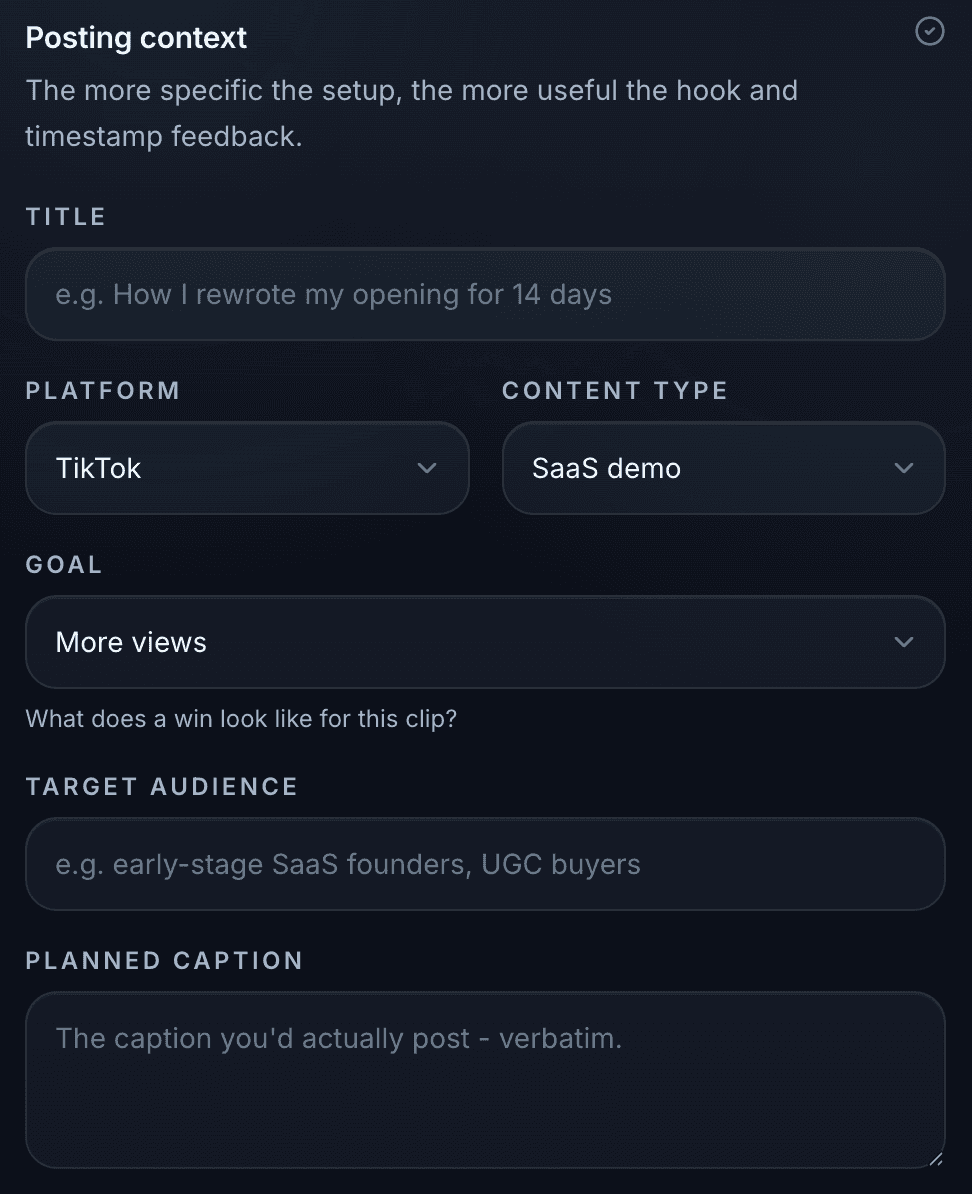 Choose platform and content type